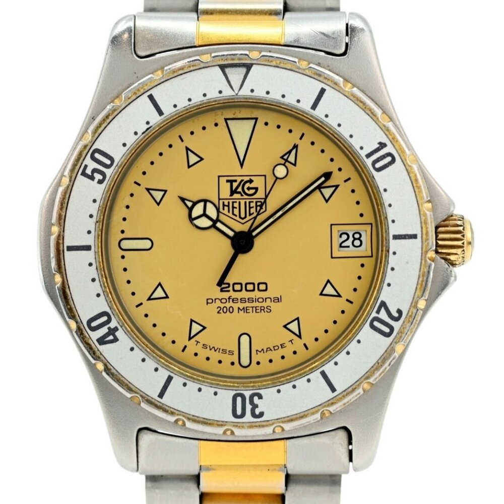 Vintage 38mm Men's Tag Heuer Professional 2000 Series Two-Tone Watch! 974.006!